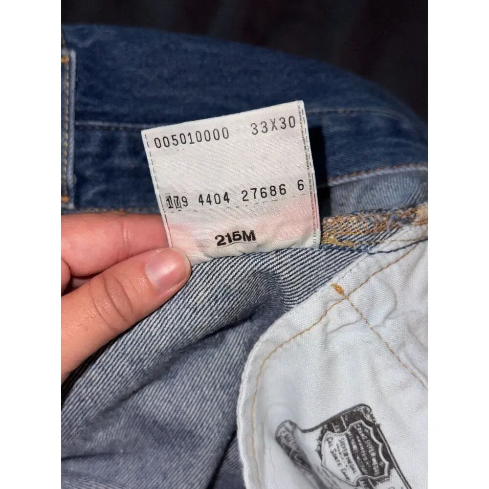 Vintage Levi's 501xx Mens W33 100% Cotton Dark Wash Button Fly Jeans (Hemmed)